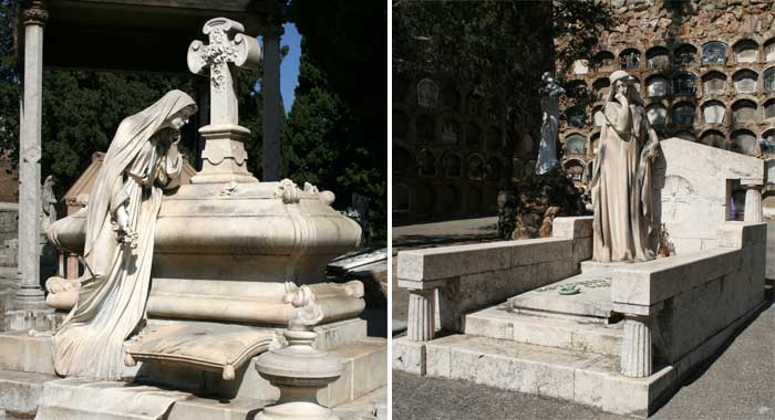 Modernistische Grabmäler im Friedhof Montjuïc